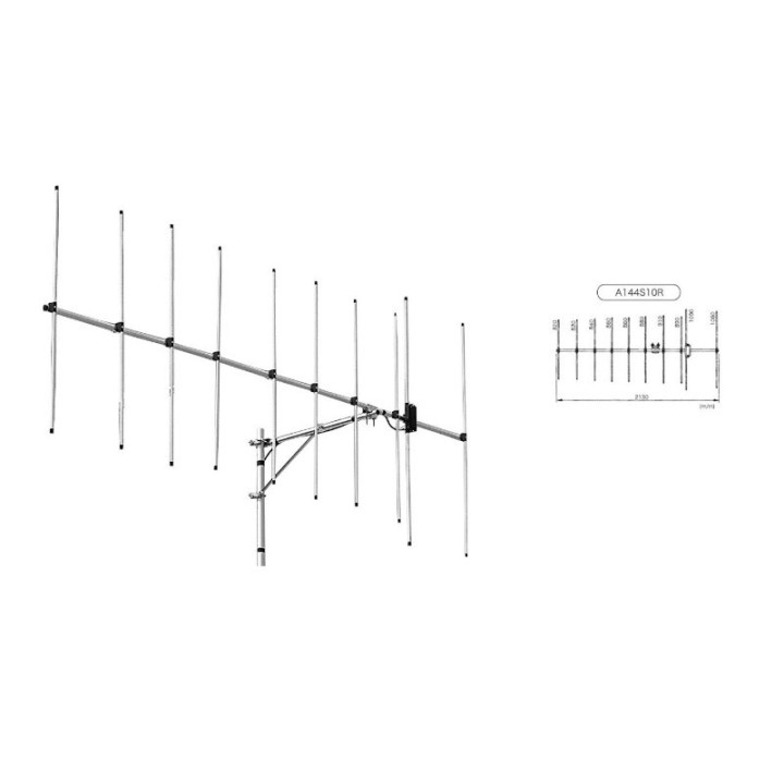 Diamond A144S10R2 Antena direccional 2m Yagi de 10 elementos
