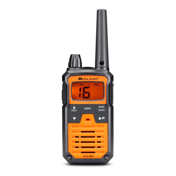 Midland XT70-PRO H&W Pareja Walkies PMR-446 con maletín