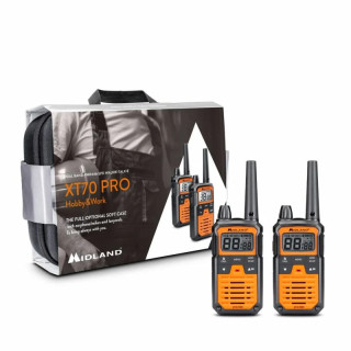 Midland XT70-PRO H&W Pareja Walkies PMR-446 con maletín
