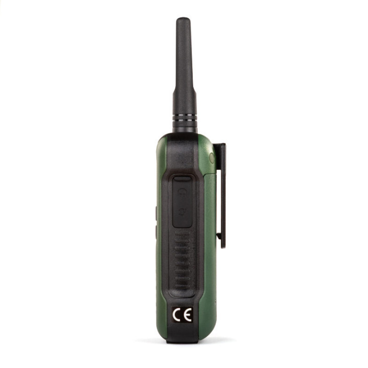 Dynascan F-15 Pareja Walkies verdes uso libre sumergibles con microauriculares
