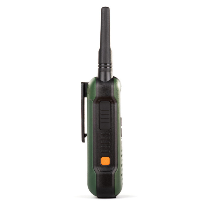 Dynascan F-15 Pareja Walkies verdes uso libre sumergibles con microauriculares