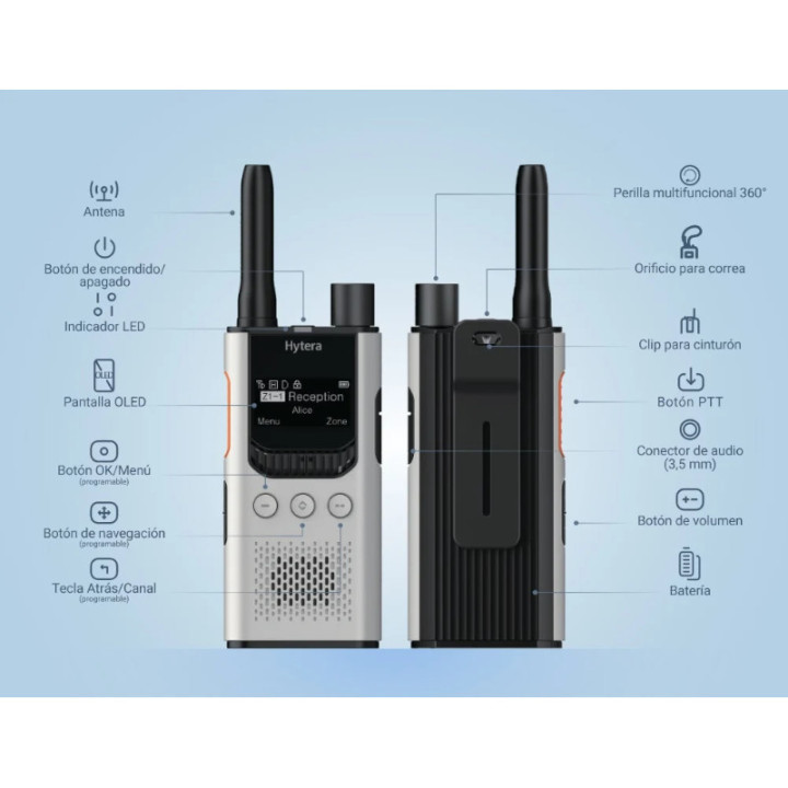 Hytera S1 Pro LF Blanco Walkie PMR-446 Profesional