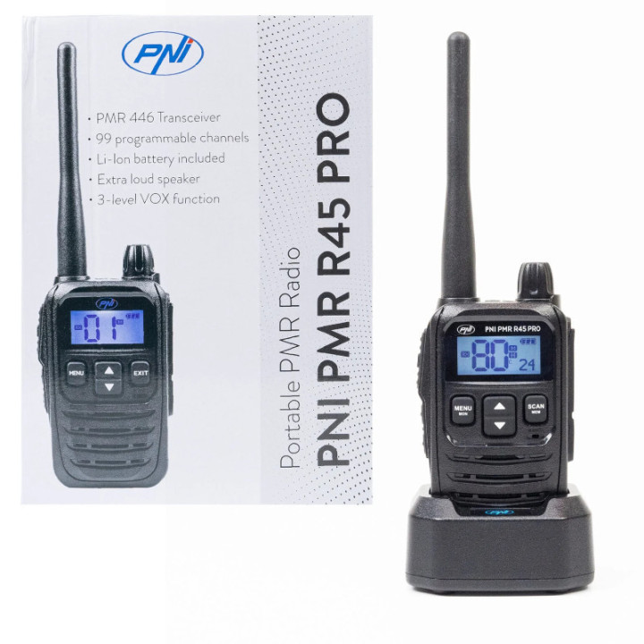PNI R45 Pro Walkie PMR-446 uso libre 99 canales