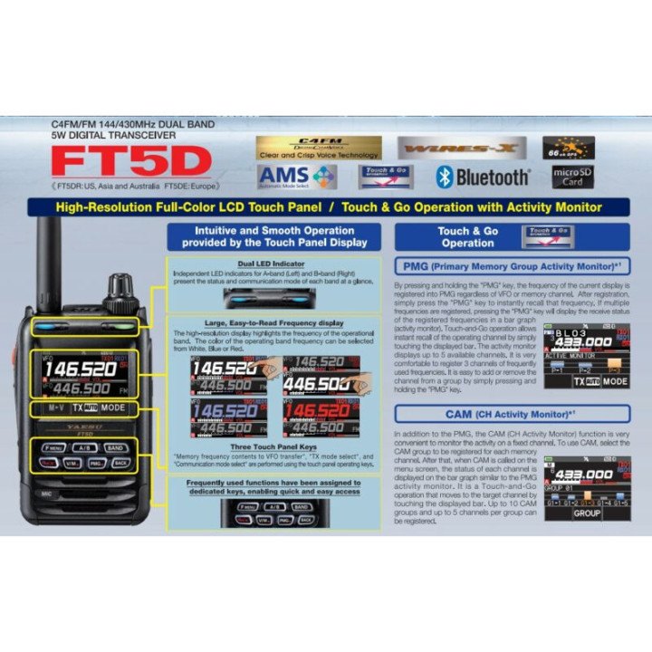 Yaesu FT5DE Walkie doble banda