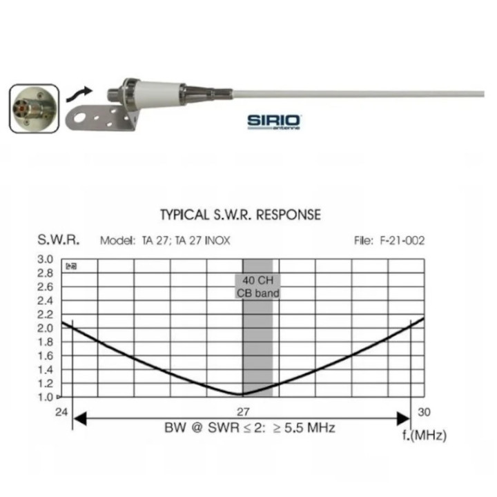 SIRIO TA27 Antena CB de marina