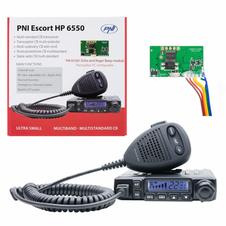 PNI Escort HP-6550 Emisora móvil de CB con ECHO1
